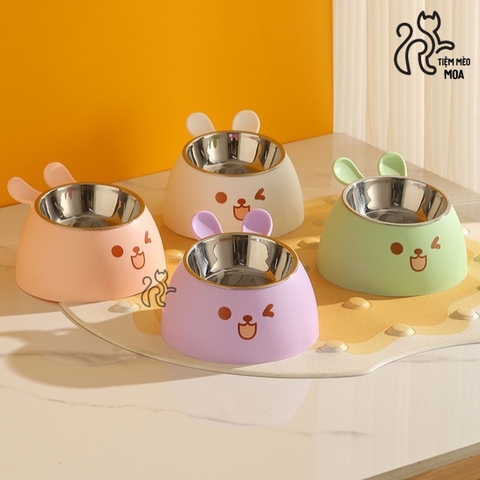 Chén ăn inox thỏ dễ thương cho thú cưng - Tiệm Mèo Moa