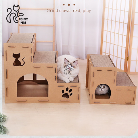 Cào móng bậc thang cho mèo - Đồ chơi cào móng cho mèo - Tiêm Mèo Moa