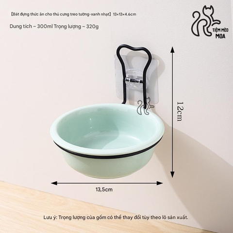 Chén sứ treo/dán tường tiết kiệm diện tích - Chén ăn cho thú cưng - Tiệm Mèo Moa