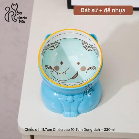 Chén sứ đế nhựa cho thú cưng - Chén ăn chống gù lưng cho thú cưng - Tiệm Mèo Moa
