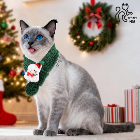 Khăn quàng cổ noel - Phụ kiện giữ ấm cho thú cưng - Tiệm Mèo Moa