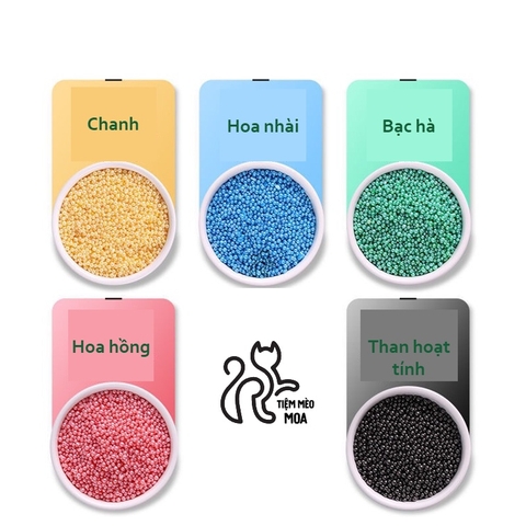 Hạt khử mùi cát vệ sinh mèo - 5 mùi - Tiệm Mèo Moa