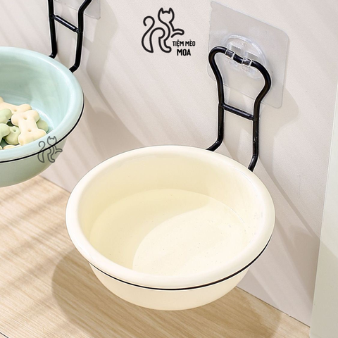 Chén sứ treo/dán tường tiết kiệm diện tích - Chén ăn cho thú cưng - Tiệm Mèo Moa
