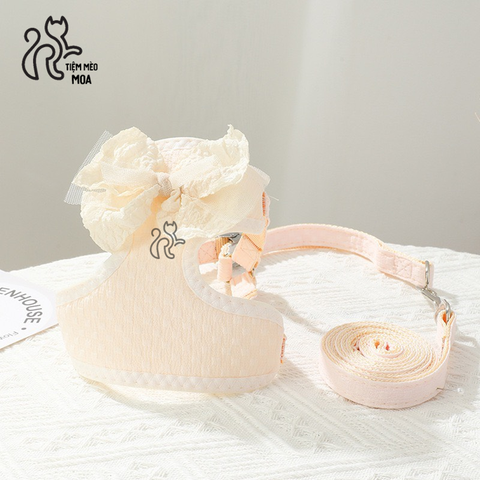 Yếm dắt pastel nơ xinh cho thú cưng - Tiệm Mèo Moa