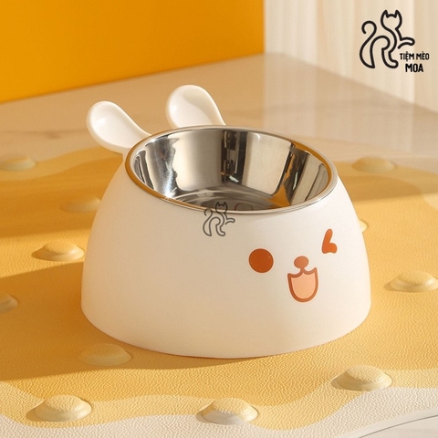 Chén ăn inox thỏ dễ thương cho thú cưng - Tiệm Mèo Moa