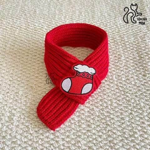 [NOEL 4] Khăn quàng cổ noel đỏ cho thú cưng - Phụ kiện đeo cổ - Tiệm Mèo Moa