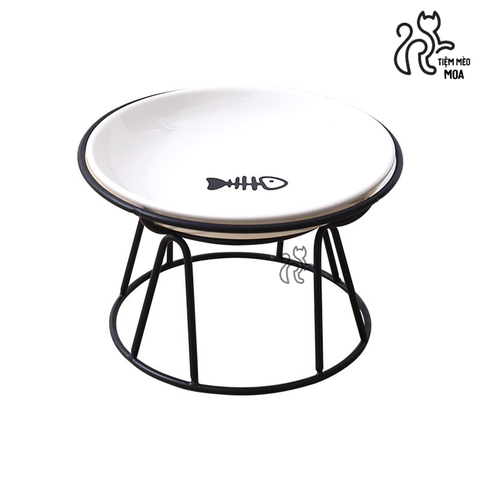 Dĩa ăn bằng sứ có đế rời chống gù cho thú cưng - Tiệm Mèo Moa