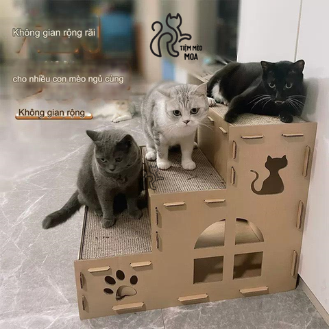 Cào móng bậc thang cho mèo - Đồ chơi cào móng cho mèo - Tiêm Mèo Moa