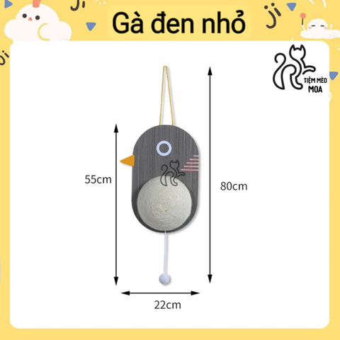 Cào móng treo tường/ dán kính dễ thương - Cào móng thừng/sisal decor - Tiệm Mèo Moa