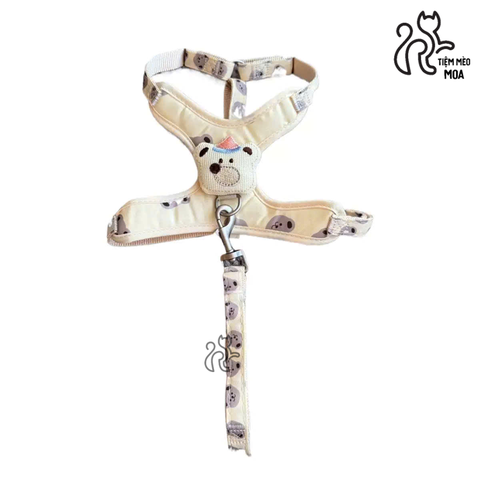 Yếm/ dây dắt gấu nâu cho thú cưng - Tiệm Mèo Moa