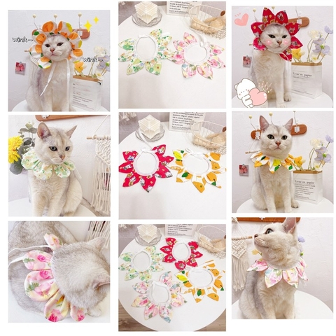 🌼  Vòng Cổ Hoa Nở Cute – Phụ Kiện Chụp Ảnh Siêu Xinh Cho Thú Cưng - Tiệm Mèo Moa