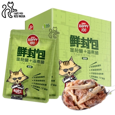 Pate Wanpy Happy 100 Cho Mèo Gói 70g - Pate Cho Mèo 6 Vị - Tiệm Mèo Moa