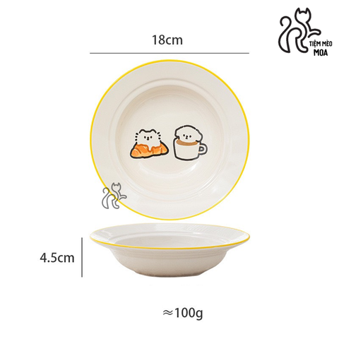 Dĩa sứ sâu lòng đựng thức ăn cho thú cưng - Dĩa ăn cho thú cưng - Tiệm Mèo Moa