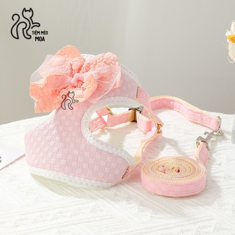 Yếm dắt pastel nơ xinh cho thú cưng - Tiệm Mèo Moa