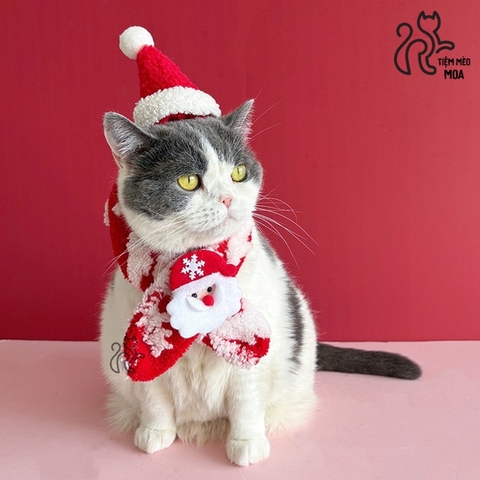 [NOEL 3] Khăn/ yếm nhung cho thú cưng - Phụ kiện theo mùa cho thú cưng - Tiệm Mèo Moa