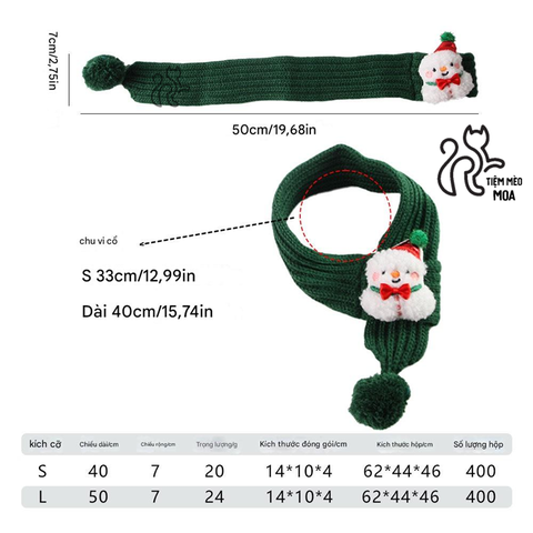 Khăn quàng cổ noel - Phụ kiện giữ ấm cho thú cưng - Tiệm Mèo Moa