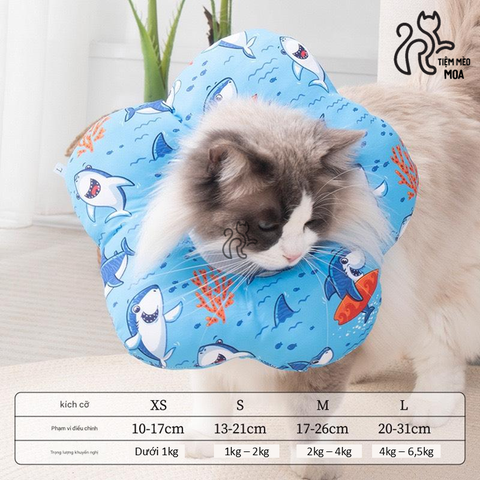 Gối chống liếm bông hoa/ gối chụp cổ hỗ trợ cho thú cưng - Tiệm Mèo Moa