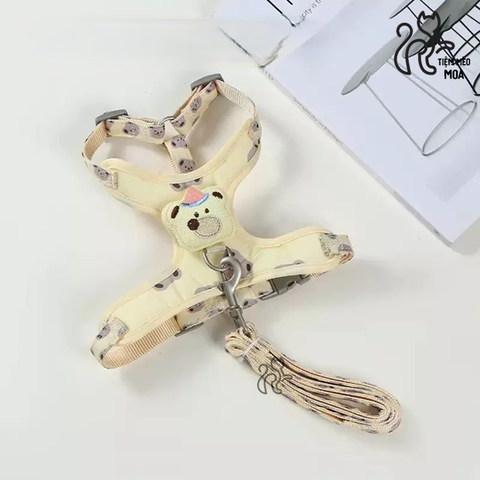Yếm/ dây dắt gấu nâu cho thú cưng - Tiệm Mèo Moa