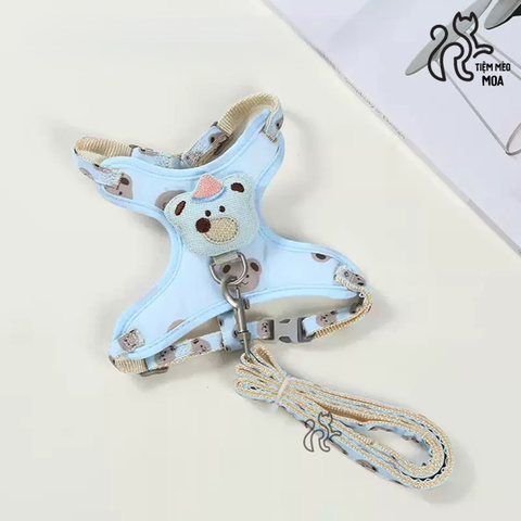 Yếm/ dây dắt gấu nâu cho thú cưng - Tiệm Mèo Moa