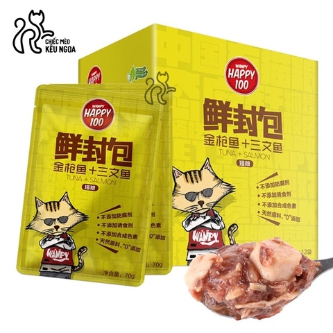 Pate Wanpy Happy 100 Cho Mèo Gói 70g - Pate Cho Mèo 6 Vị - Tiệm Mèo Moa