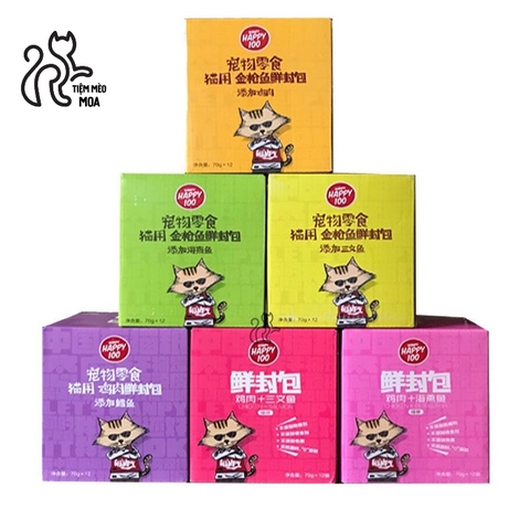 Pate Wanpy Happy 100 Cho Mèo Gói 70g - Pate Cho Mèo 6 Vị - Tiệm Mèo Moa