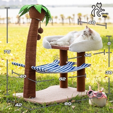 Cattree cây dừa mùa hè có võng - Tiệm Mèo Moa