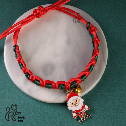 [NOEL] Vòng cổ phong cách GIÁNG SINH dây đan, điều chỉnh chiều dài dễ dàng cho thú cưng - Tiệm Mèo Moa