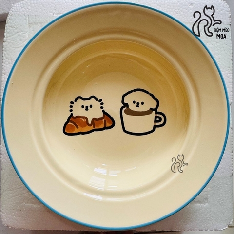 Dĩa sứ sâu lòng đựng thức ăn cho thú cưng - Dĩa ăn cho thú cưng - Tiệm Mèo Moa