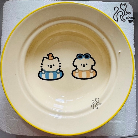 Dĩa sứ sâu lòng đựng thức ăn cho thú cưng - Dĩa ăn cho thú cưng - Tiệm Mèo Moa