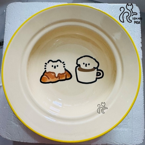 Dĩa sứ sâu lòng đựng thức ăn cho thú cưng - Dĩa ăn cho thú cưng - Tiệm Mèo Moa