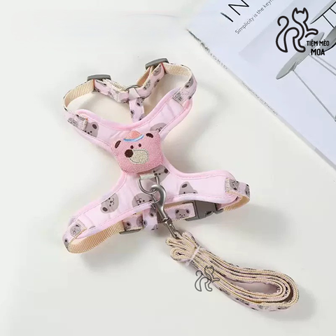 Yếm/ dây dắt gấu nâu cho thú cưng - Tiệm Mèo Moa