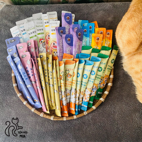 Set 100 cây súp thưởng nội địa 15gram nhiều loại - Snack cho mèo - Tiệm Mèo Moa