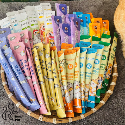 Set 100 cây súp thưởng nội địa 15gram nhiều loại - Snack cho mèo - Tiệm Mèo Moa