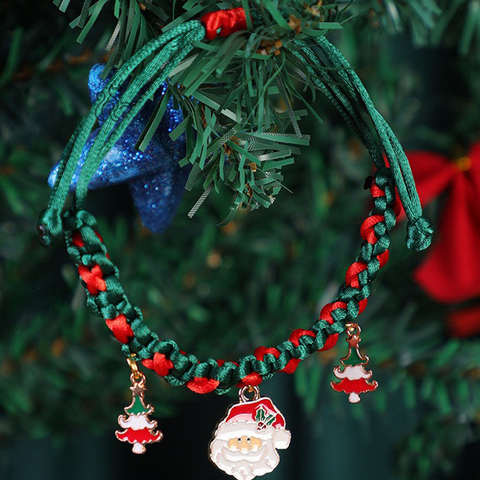 [NOEL] Vòng cổ phong cách GIÁNG SINH dây đan, điều chỉnh chiều dài dễ dàng cho thú cưng - Tiệm Mèo Moa