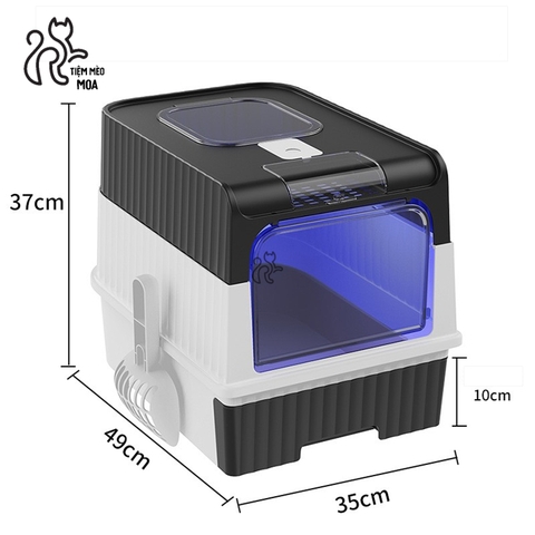 Nhà vệ sinh 2 cửa sử dụng được 2 kiểu có đèn UV diệt khuẩn - Nhà vệ sinh cho mèo - Tiệm Mèo Moa