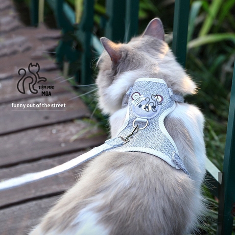 Dây dắt thú cưng kèm đệm lưng chắc chắn, êm ái - Tiệm Mèo Moa