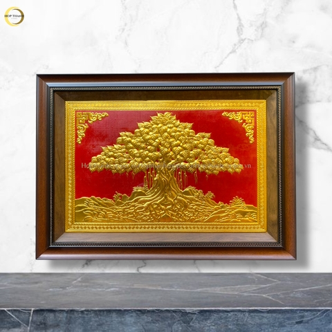 TRANH CÂY BỒ ĐỀ BẰNG ĐỒNG DÁT VÀNG (KÍCH THƯỚC 50X70CM)