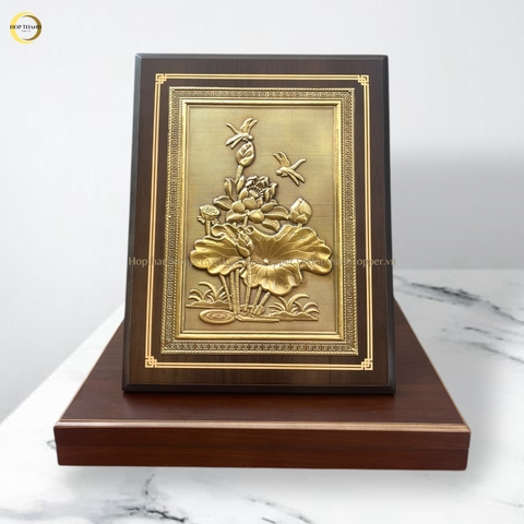 TRANH HOA SEN BẰNG ĐỒNG - KÍCH THƯỚC 26X34CM
