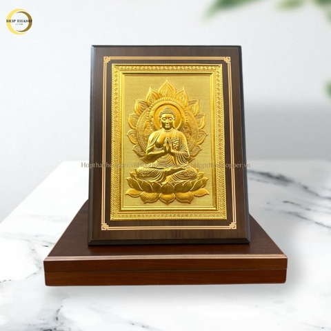 TRANH PHẬT THÍCH CA BẰNG ĐỒNG DÁT VÀNG (KÍCH THƯỚC 28X35CM)