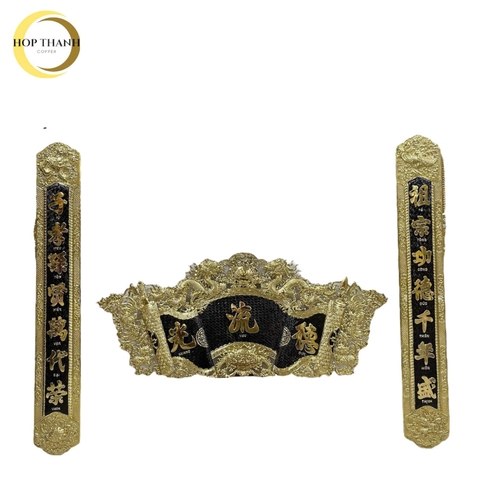 BỘ CUỐN THƯ CÂU ĐỐI ĐỨC LƯU QUANG BẰNG ĐỒNG ( KÍCH THƯỚC 1M76)