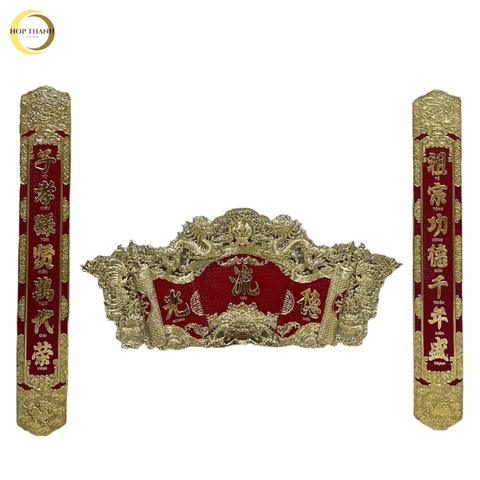 BỘ CUỐN THƯ CÂU ĐỐI ĐỨC LƯU QUANG BẰNG ĐỒNG ( KÍCH THƯỚC 1M76)