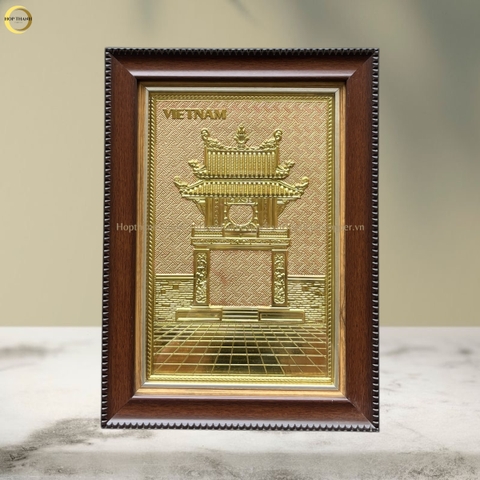TRANH KHUÊ VĂN CÁC BẰNG ĐỒNG VÀNG  - KÍCH THƯỚC 28X38CM