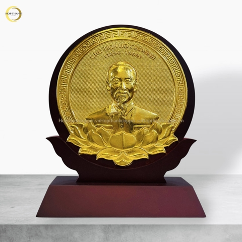 TRANH ĐỒNG CHÂN DUNG CHỦ TỊCH HỒ CHÍ MINH  - KÍCH THƯỚC 14X19CM