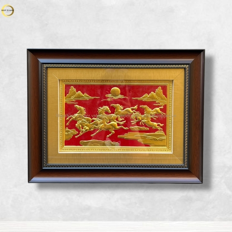 TRANH MÃ ĐÁO THÀNH CÔNG BẰNG ĐỒNG DÁT VÀNG - KÍCH THƯỚC 32X42CM