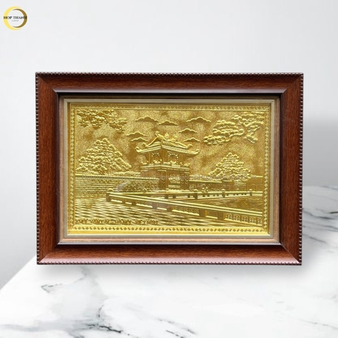 TRANH KHUÊ VĂN CÁC BẰNG ĐỒNG VÀNG  - KÍCH THƯỚC 34X28CM