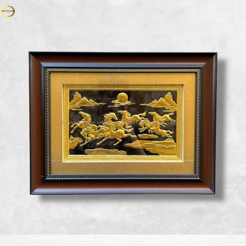 TRANH MÃ ĐÁO THÀNH CÔNG BẰNG ĐỒNG DÁT VÀNG - KÍCH THƯỚC 32X42CM