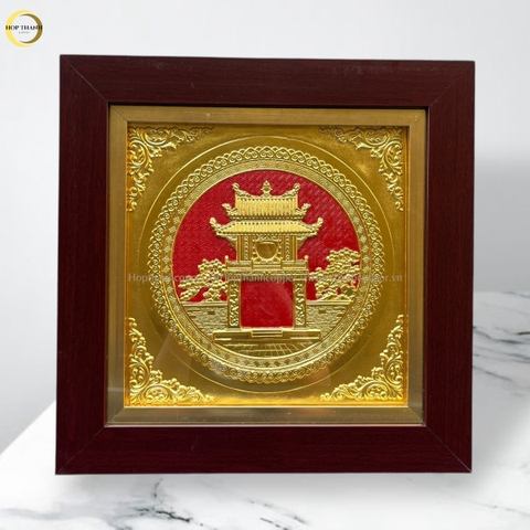 TRANH KHUÊ VĂN CÁC BẰNG ĐỒNG DÁT VÀNG  - KÍCH THƯỚC 40X40CM