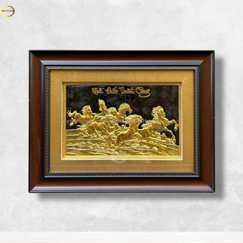 TRANH MÃ ĐÁO THÀNH CÔNG BẰNG ĐỒNG DÁT VÀNG - KÍCH THƯỚC 32X42CM