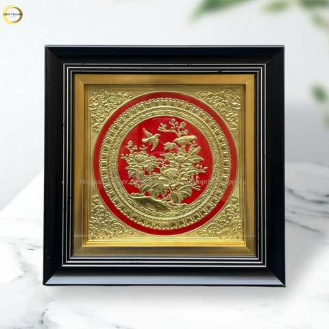 TRANH HOA CÁT TƯỜNG NHƯ Ý BẰNG ĐỒNG VÀNG - KÍCH THƯỚC 40X40CM