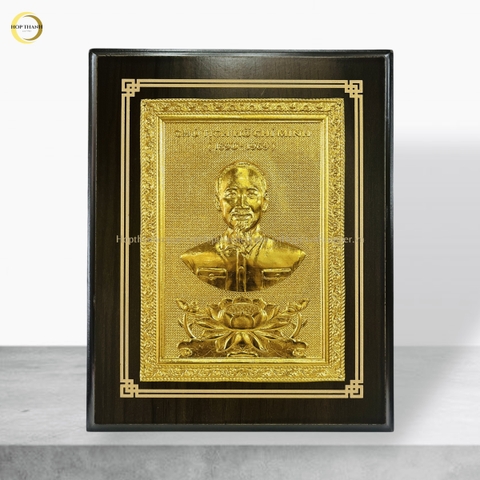 TRANH ĐỒNG CHÂN DUNG CHỦ TỊCH HỒ CHÍ MINH  - KÍCH THƯỚC 20X25CM